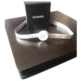 Chanel-Ceinture acier chanel-Argenté