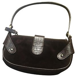 Bolsa de ombro Valentino Garavani em veludo marrom escuro Castanho escuro