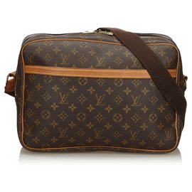 Louis Vuitton-Louis Vuitton Brown Monogram Reporter Directeur général-Marron