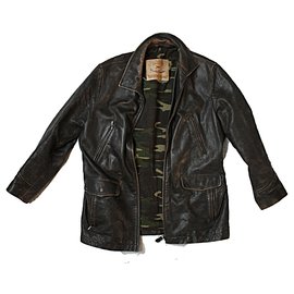Autre Marque-Chevignon - jaqueta de couro aviador 1984-Marrom