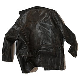 Autre Marque-Chevignon - Aviator leather jacket 1984-Brown