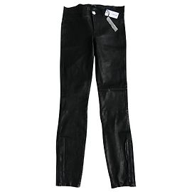 J Brand Leather Skinny Pants Navy blue