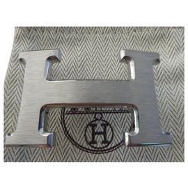Hermès-Hermès belt buckle 5382 in brushed palladium steel 32MM-Silvery