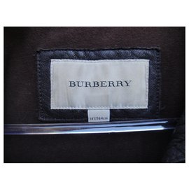 Burberry-Tamanho de jaqueta de couro burberry 36/38-Castanho escuro