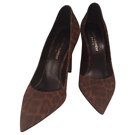Escarpins Saint Laurent Imprimé Léopard Daim 38 Imprimé léopard