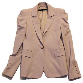 Elie Saab Short Mohair Wool Jacket Beige Beige