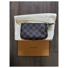 Louis Vuitton-Louis Vuitton Mini Pochette accessoires Damier Ebene-Brown