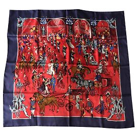 Carré  Hermès  “ soirée à l’opéra “ Rouge Bleu Marine