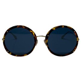 Dior-lunettes de soleil dior logo DIOR HYPNOTIC 1 Y67UNE9 JAUNE HAVANE ET OR-Marron,Doré
