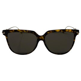 Dior-lunettes de soleil DIOR LINK 3F 08670 Couleur du cadre Havane foncé et or-Marron,Bijouterie dorée