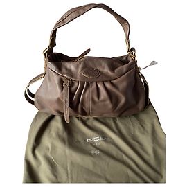 Lancel Angelina leather handbag brown Brown