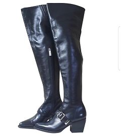 Botas de couro Chloé Rylee acima do joelho Preto