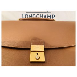 Longchamp-Bags Briefcases-Caramel