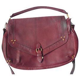 JEROME DREYFUSS Bolsa Raymond em couro vermelho patinado em bom estado Vermelho