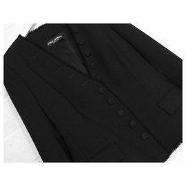 Dolce & Gabbana-Button Detail Jacket-Black