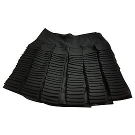Chanel Mini Skirt Black Silk Black
