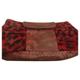 Autre Marque-Leopard pouch-Red