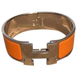 Hermès-PULSERA CLIC CLAC H-Plata,Naranja