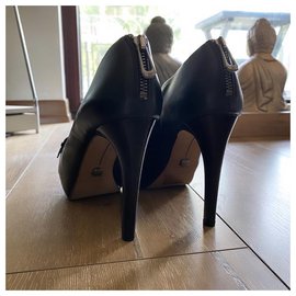 Autre Marque-NAVYBOOT,  Switzerland leather high heels-Black