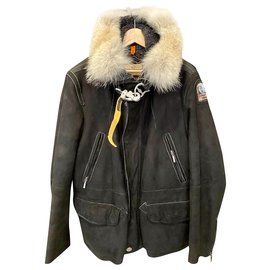 Parajumpers-SHEARLING JACKET WITH FOX FUR-Black