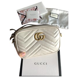 Gucci-GG Marmont matelassé mini bag-Cream