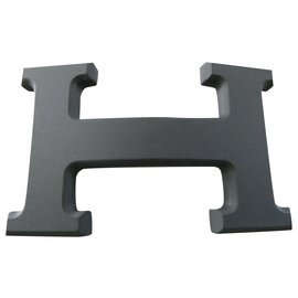 Hermès-boucle de ceinture hermès 5382 en acier PVD mat 32mm-Noir