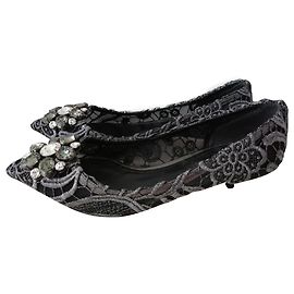 Dolce & Gabbana Grey Cotton Heels Size 36 Grey