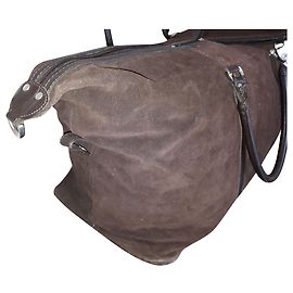 Autre Marque Sac de voyage Flamant en cuir et daim chocolat Chocolat