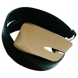 Gucci-Gucci Ceinture En Cuir-Noir