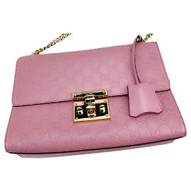 Bolsa de mão Gucci Padlock em couro rosa Rosa