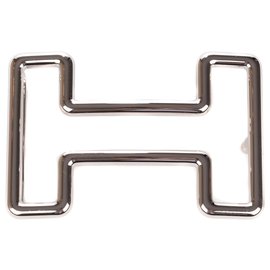 Hermès-Boucle ceinture Hermès Tonight en métal argent palladié (37mm)-Argenté