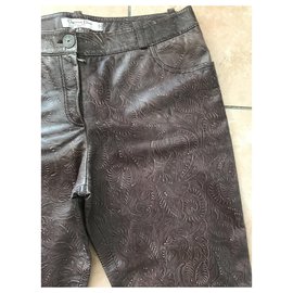 Dior-Pants, leggings-Brown