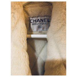 Chanel-Coats, Outerwear-Green,Cream