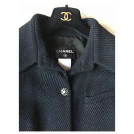 Chanel-Coats, Outerwear-Navy blue