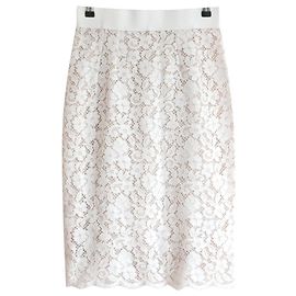 Dolce & Gabbana Saia lápis de renda Branco