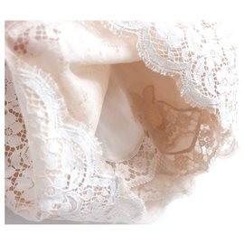 Dolce & Gabbana-Falda tubo de encaje-Blanco