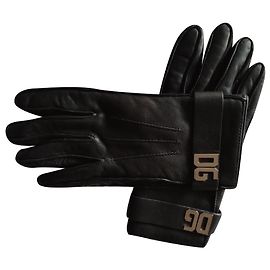 Dolce & Gabbana DOLCE&GABBANA LEATHER GLOVES Black