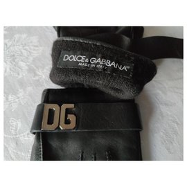 Dolce & Gabbana-DOLCE&GABBANA LEATHER GLOVES-Black