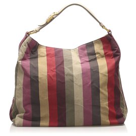 Fendi-Sac porté épaule en toile Fendi Multi Pequin-Multicolore