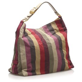 Fendi-Sac porté épaule en toile Fendi Multi Pequin-Multicolore