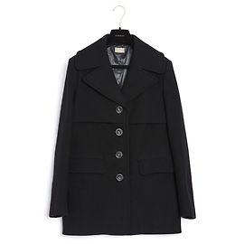 Alaïa Black Wool Pea Coat Size 40 Black