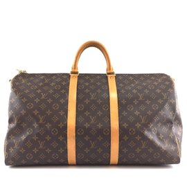 Louis Vuitton-Louis Vuitton Keepall 55 Toile Monogram Bandoulière-Marron