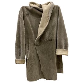 Autre Marque Abrigo reversible de piel gris Gris