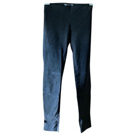 Balenciaga-Pantalon slim en cuir noir Balenciaga.-Noir