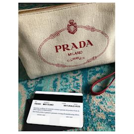 Prada-New Prada clutch-Cream