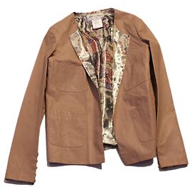 Chanel light brown lambskin leather jacket Light brown