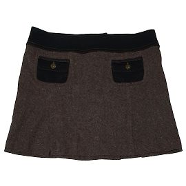 D&G Brown and Blue Cotton Wool Skirt Brown Blue