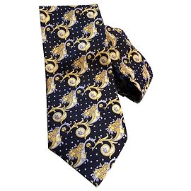 Gianni Versace Cravatte Nero Giallo Blu navy