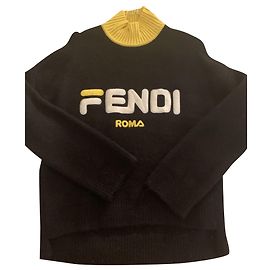 Fendi x Fila Pullover aus Wolle schwarz oversize Schwarz