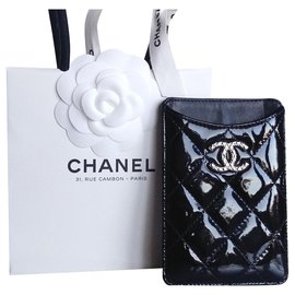Chanel-Bolso para smartphone ou outro: documentos de identidade, papéis...-Preto